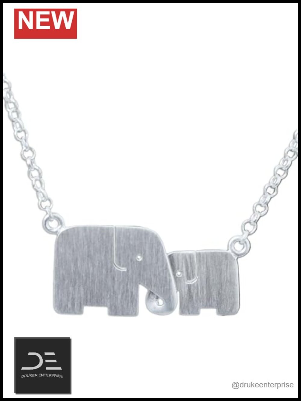Sterling Silver Elephant Mother Child Pendant Necklace Handmade NOVICA